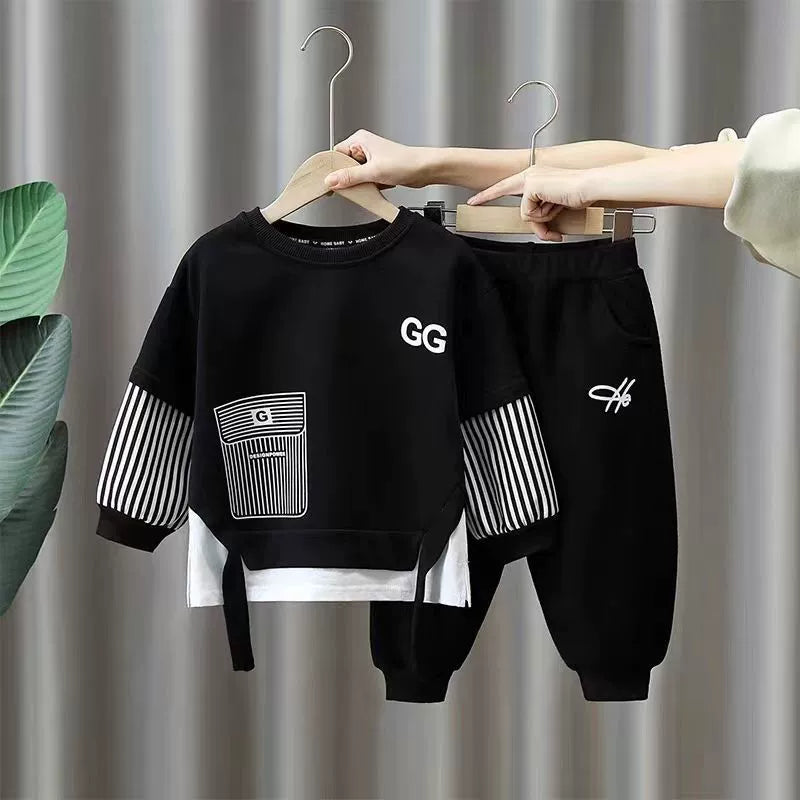 Boys' Outfit Spring and Autumn 2026 New Stylish Fashion Clothes Trendy Baby Spring Internet Celebrity Trendy Sweatshirt