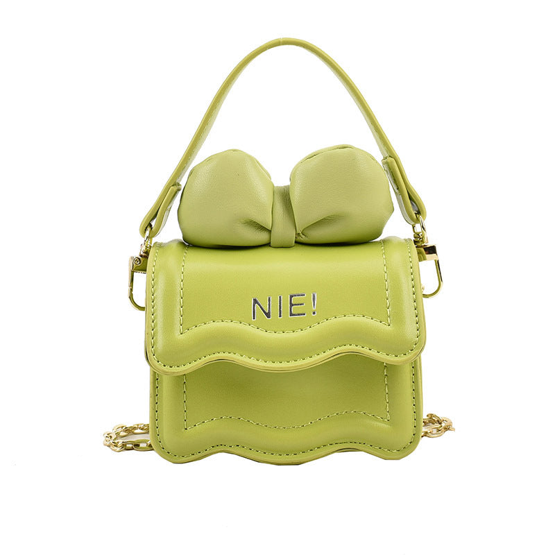 Autumn New Korean Version Mini Shoulder Bag for Children and Girls Bow Chain Crossbody Small Bag Family Bag Women's Bag
