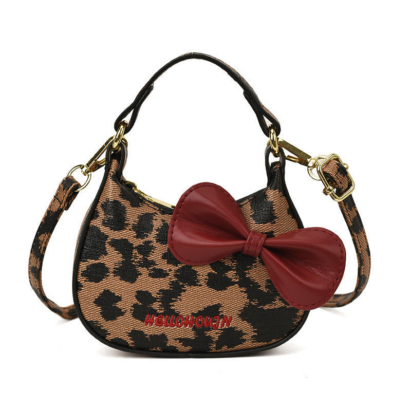 Autumn and Winter New Style Girls' Small Fragrant Cat Bow Handbag Fashionable Family Mini Crossbody Shoulder Bag