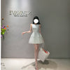 French Style Elegant Design Sense Swan Lake Puffy Mesh Stitching Pearlescent Dress for Women