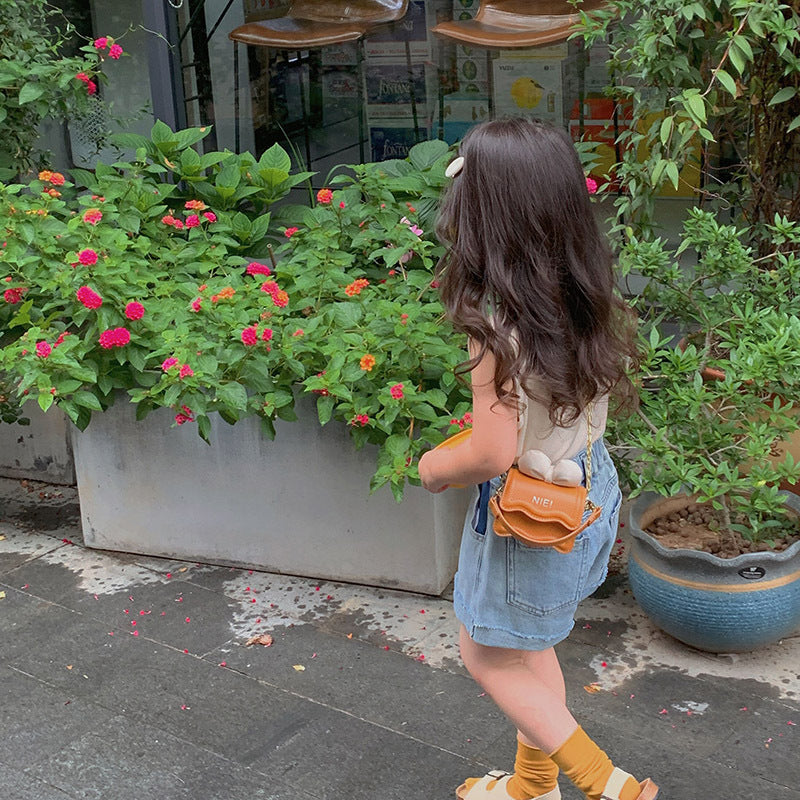 Autumn New Korean Version Mini Shoulder Bag for Children and Girls Bow Chain Crossbody Small Bag Family Bag Women's Bag