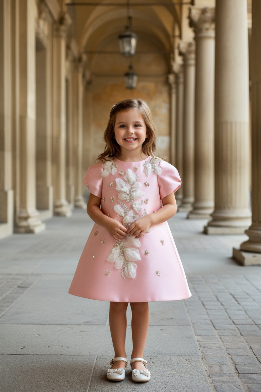 Pink & Green Dress