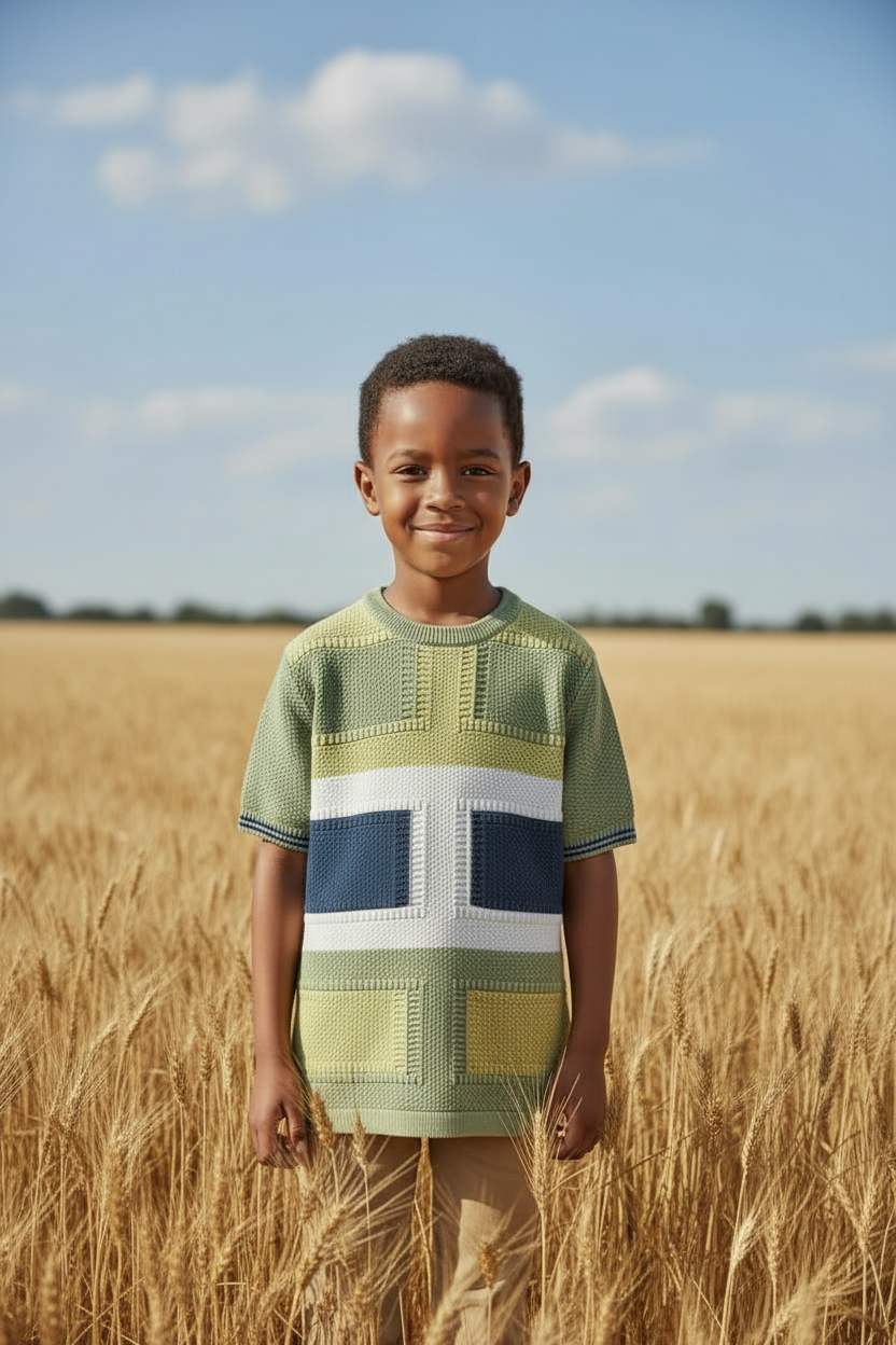 Boys Color Block Knit T-Shirt