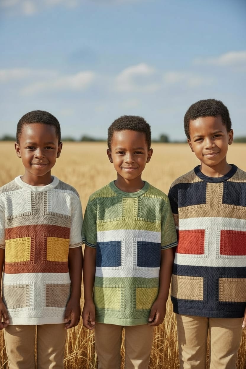Boys Color Block Knit T-Shirt