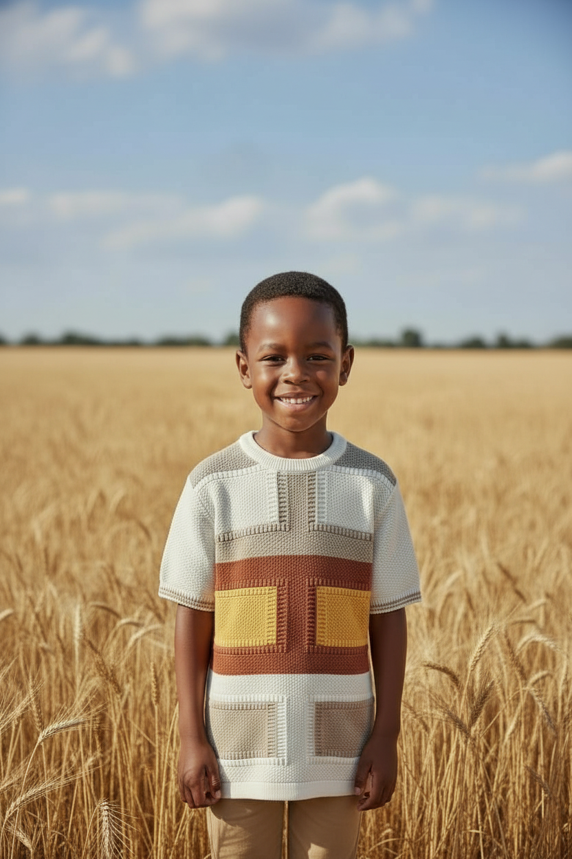 Boys Color Block Knit T-Shirt