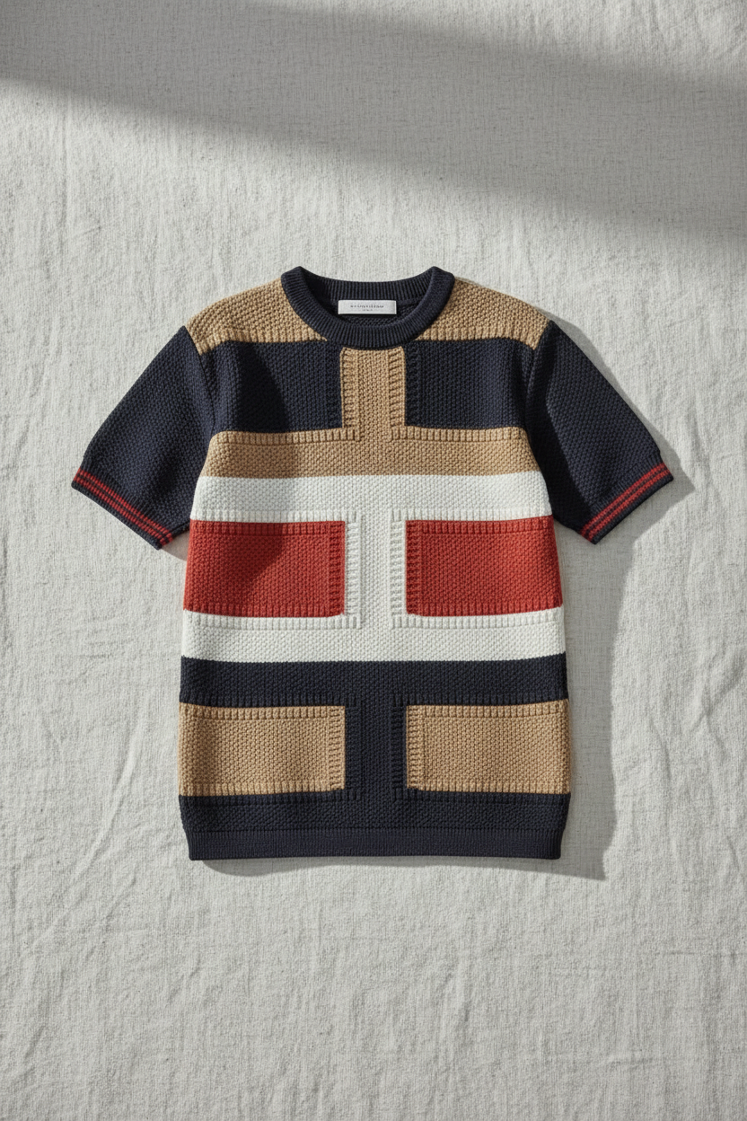 Boys Color Block Knit T-Shirt