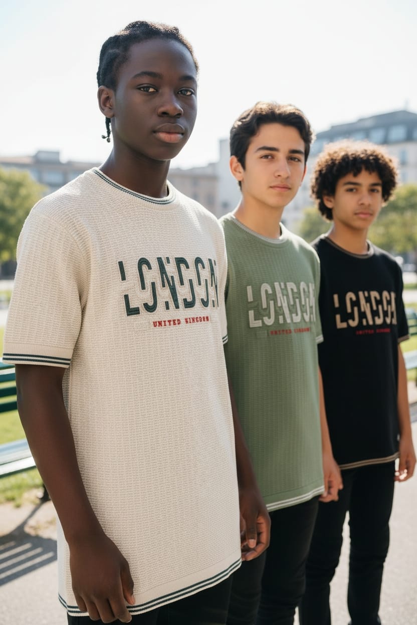 LONDON RIBBED T SHIRT FOR BOYS