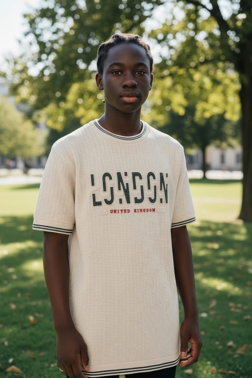 LONDON RIBBED T SHIRT FOR BOYS