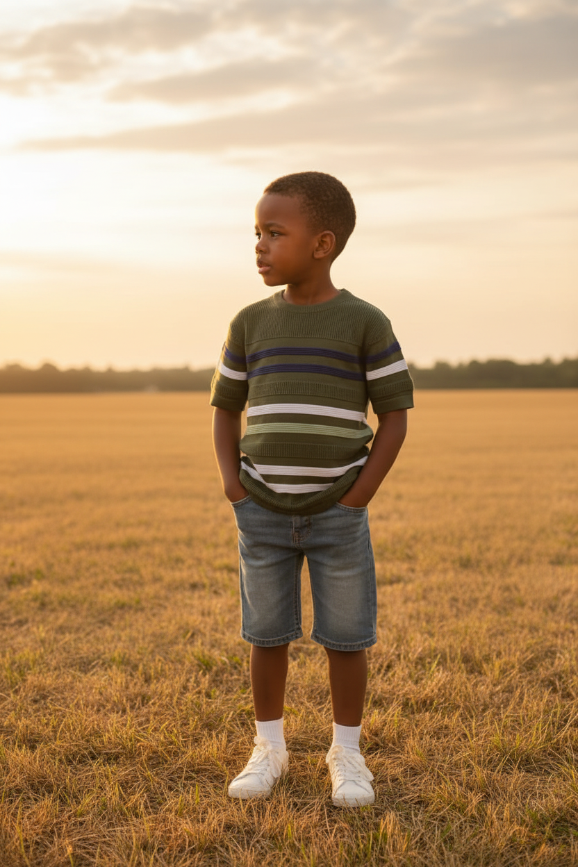 Boy 3 - Olive Stripes