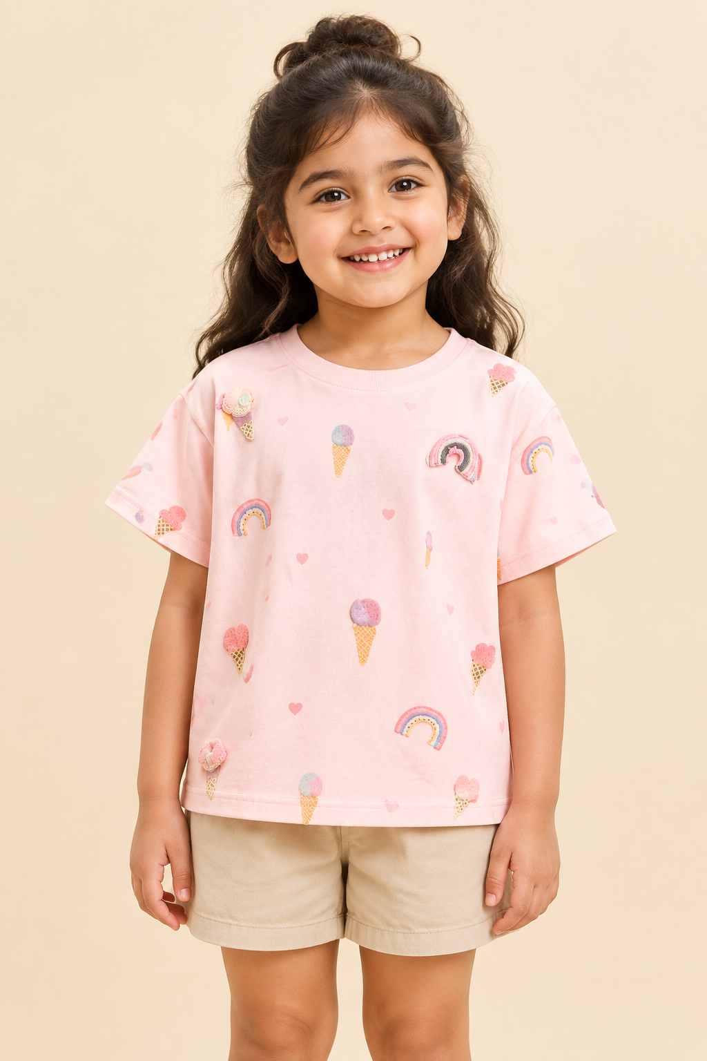 Girls' Printed Short-Sleeve Summer T-Shirt