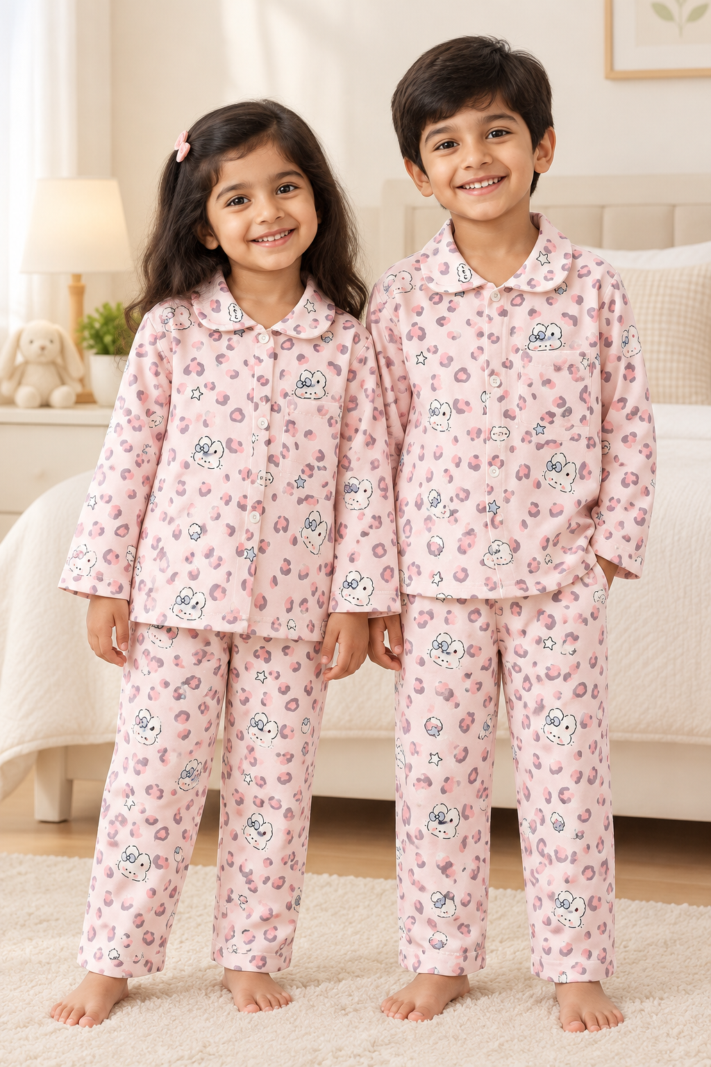 Kids Winter Pyjama Set – Collared Top & Pants