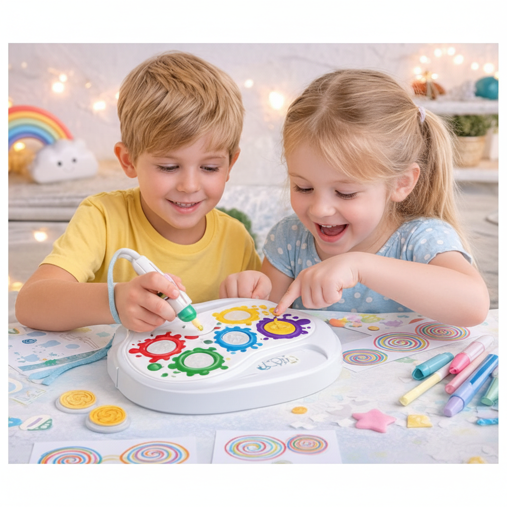 Color Draw Gear Painting & Drawing Kit for Kids – Creative Art & Craft Toy with Gears and Paints