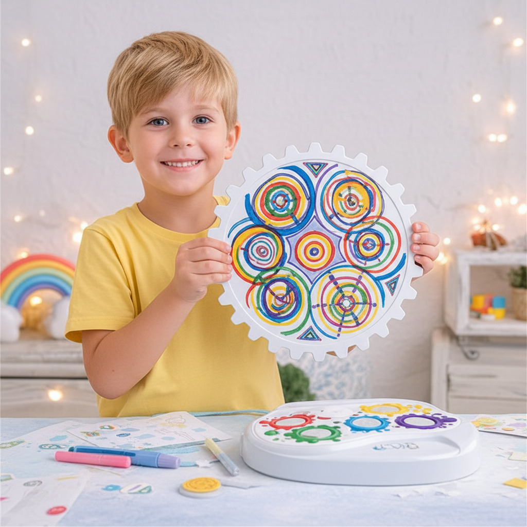 Color Draw Gear Painting & Drawing Kit for Kids – Creative Art & Craft Toy with Gears and Paints