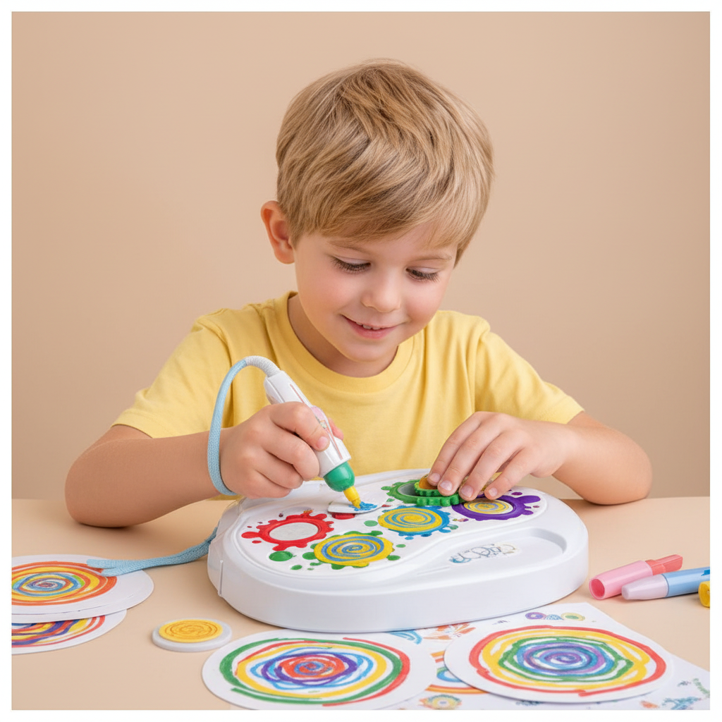 Color Draw Gear Painting & Drawing Kit for Kids – Creative Art & Craft Toy with Gears and Paints