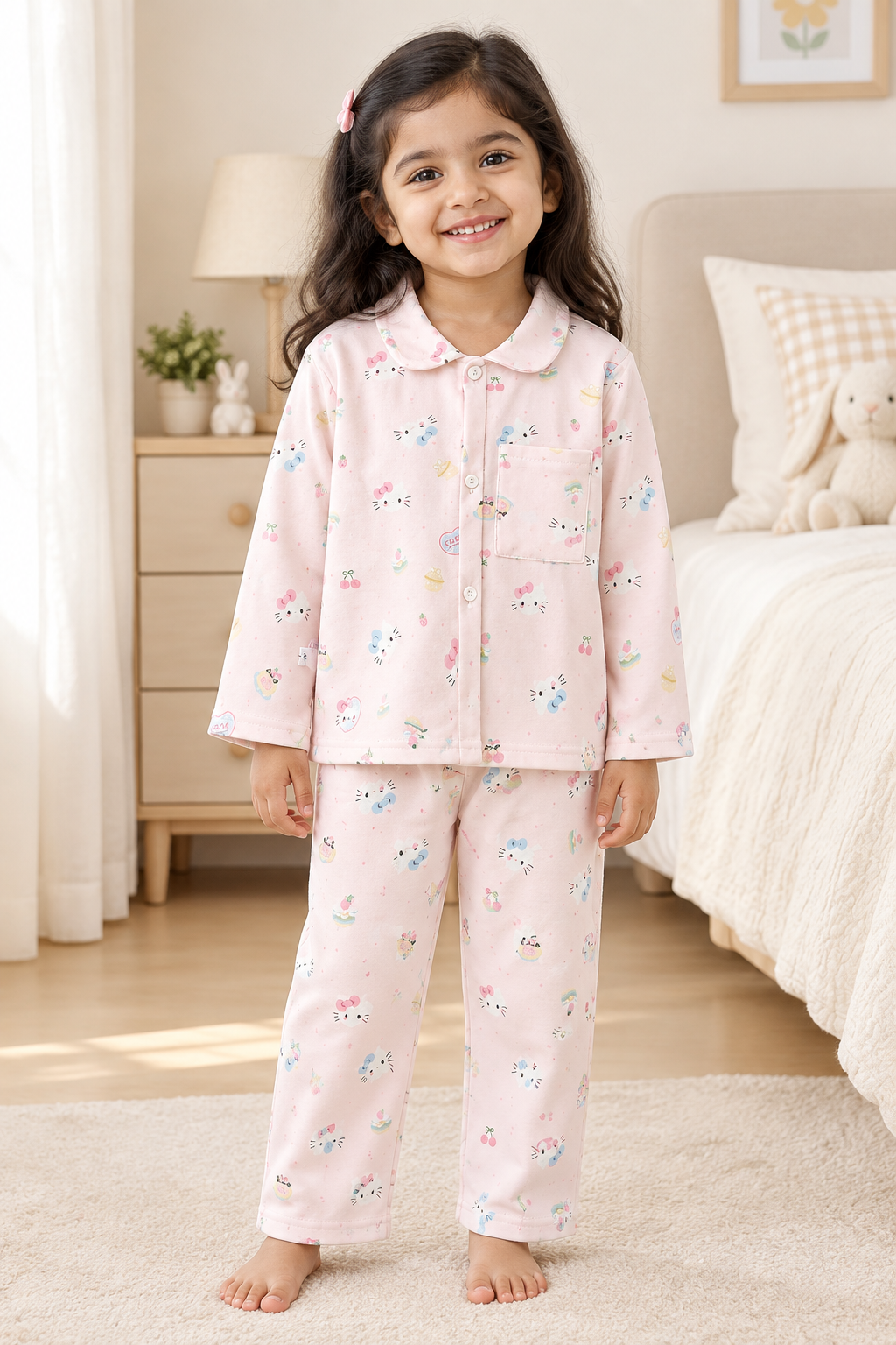 Kids Winter Pyjama Set – Collared Top & Pants