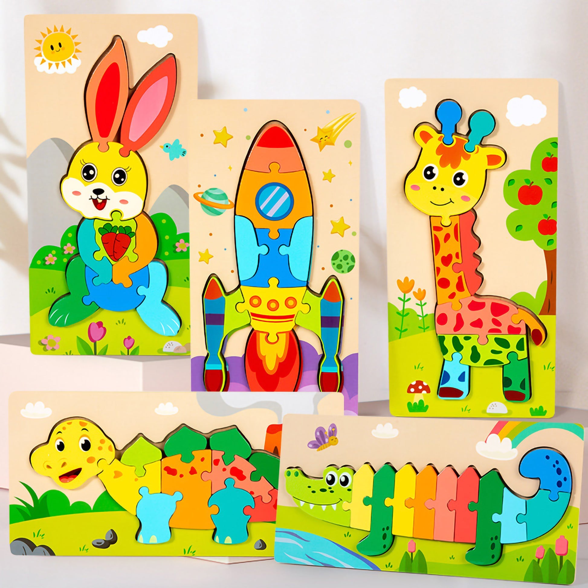 Montessori-style peg puzzles (bundle - pack of 4 mixed)